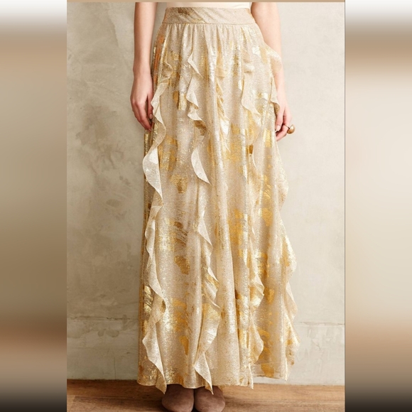 Anthropologie Moulinette Soeurs Fallen Star Maxi Skirt Size 2 - Picture 3 of 15